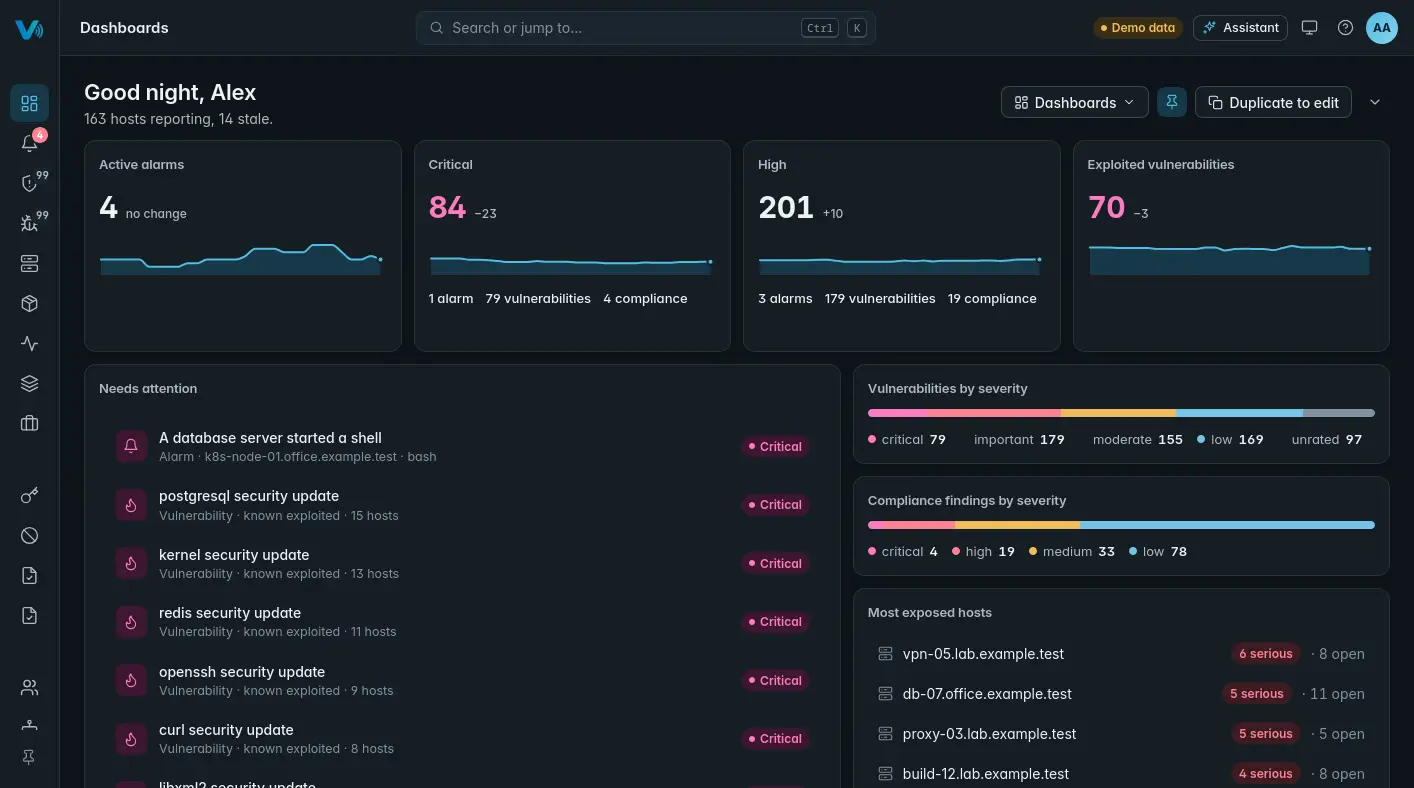 The OpenVIBES console's dashboard